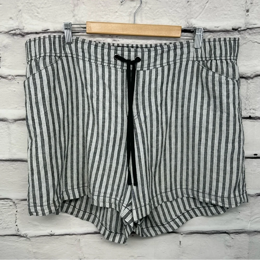 LANE BRYANT Shorts Linen Blend Stretch Waist Drawstring Plus Sz 20 - Picture 4 of 8